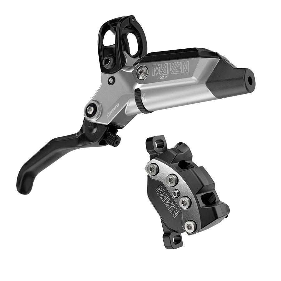 SRAM Maven Ultimate Stealth Disc Brake and Lever - Post Mount, 4-Piston, Carbon Lever, Titanium Hardware, Black/Silver, A1