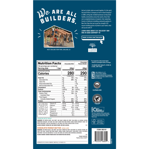 CLIF Builder's Protein Bar Variety Pack 18 pack