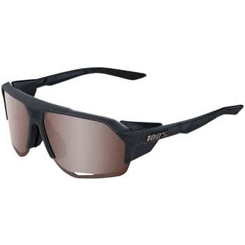 100% Norvick Sunglasses - Soft Tact Crystal Black, HiPER Crimson Silver Mirror Lens