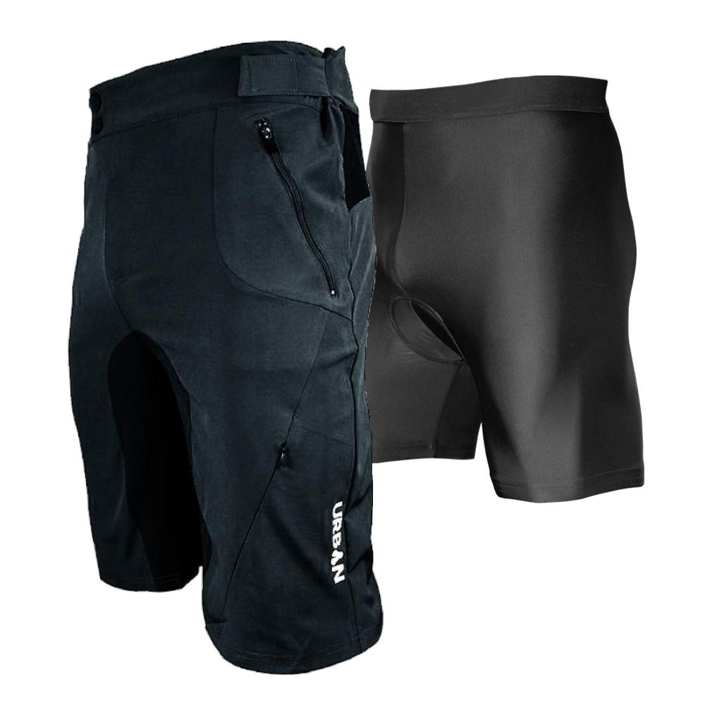 Urban Cycling Men's Gravel Grinder Cyclocross / MTB Shorts - Flex Soft Shell Shorts with Zip Pockets and Vents