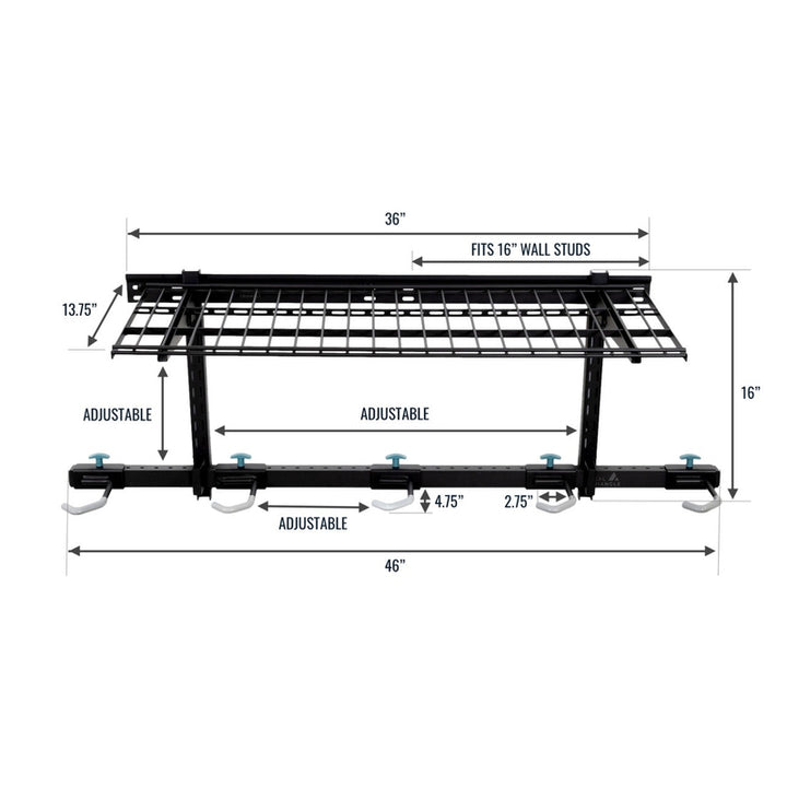 StoreYourBoard G-Bike + Shelf | Adjustable Wall Storage System | Holds 5 Bikes