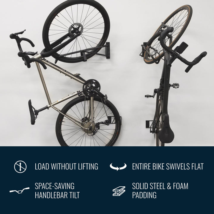 StoreYourBoard SwivelStow No-Lift Road & Gravel Bike Rack | 2 Pack